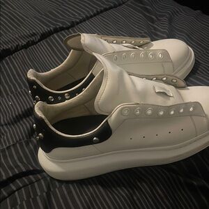 Stylish White and Black Sneakers